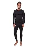 Herren Thermo-Unterwäsche-Set; Baselayer; mittelschweres weiches Fleece; warme Langarmweste und lange U