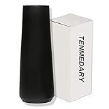 TENMEDARY Blumenvase Schwarz Keramik Vasen für Pampasgras, Matt Schwarze Vase Pampasgras Vase für Wohnzimmer Tisch Zuhause Büro Dek