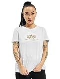 ALPHA INDUSTRIES Damen T-Shirts New Basic Foil Print weiß S