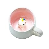 Einhorn-Tasse aus Keramik, einzigartige handgefertigte 3D-Kaffeetassen, personalisierbare Schokoladen-Tee-, Milchtassen, für Geburtstage, Einhorn-Partys, Frauen, Mädchen, F