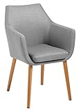 AC Design Furniture 60350 Armstuhl Trine, 58 x 58 x 84 cm, Sitz/Rücken Stoff Corsica, hellg