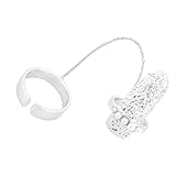 Lurrose Punk- Kette Fingerringe Perle Kette Quaste Stapelbare Ringe Gothic Manschette Fingerring Set Vintage Einstellbare Öffnungsring Für Frauen Männer Teenager Mädchen M