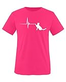 Comedy Shirts - Pulsschlag Katze - Mädchen T-Shirt - Pink/Weiss Gr. 152-164