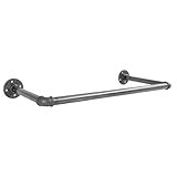 Natural Goods Berlin 1x Kleiderstange Pipe Gard Wall | Temperguss Garderobe Industrial Vintage Kleiderständer Wandmontage Kleiderschrank | Wasserrohre Fitting | DIY (T30cm * B60cm)