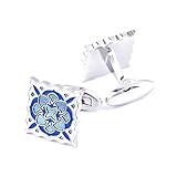 GJPSXTY Herren Manschettenknopf Herren Blue Art Manschettenknöpfe Hemd Manschettenknöpfe Accessoires für G