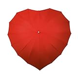 Falcone Parapluie Droit - Toile en Forme de Coeur Rouge Regenschirm, 80 cm, Rot (Rouge)