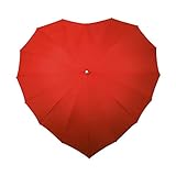 Falcone Parapluie Droit - Toile en Forme de Coeur Rouge Regenschirm, 80 cm, Rot (Rouge)