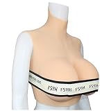 FSYH Brustpanzer Aus Silikon GefäLschte BrüSte Brustprothesen Mastektomie füR Crossdresser Transgender Cosplay,Ivory Yellow,G`Cup