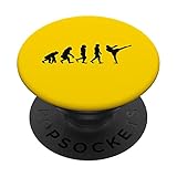 Lustiger menschlicher Affe Gorilla Evolution Karate Boxen Kickboxen PopSockets mit austauschbarem PopGrip