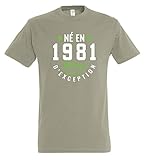 Boutique KKO Lustiges T-Shirt für Herren, 1981, kaki, L