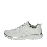 Skechers Sport Womens Graceful GET Connected Sneakers Women weiß/Silber, Schuhgröße:38 EU