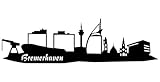 Samunshi® Wandsticker Bremerhaven Skyline schwarz 30x8,8