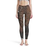 kikomia Enge Hosen Herbst Elch Hirsch Wälder Yoga Leggings für Frauen Süß Laufleggings White 3XL