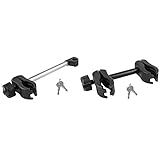 EUFAB 11238 Abnehmbarer Rahmenhalter, lang, abschließbar & 11234 Rahmenhalter 18 cm abschließbar zur Erweiterung, Schw
