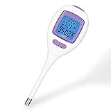 Pink Digital Basal Thermometer für Ovulationsprüfungen, +/-0.05 Genauigkeit, Großbildschirm und Hintergrundbeleuchtung,