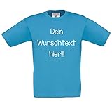 Kinder T-Shirt Bedrucken mit dem Amazon Tshirt Designer. T-Shirt selber gestalten. T-Shirt Druck. T-Shirt mit Wunschtext. T Shirts sind Ökotex-100 Zertifiziert. - Hellblau 98-104