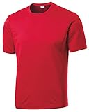 Opna Herren T-Shirt Big & Tall Short Sleeve Moisture Wicking Athletic T-Shirts Normale Größen & XLT's - Rot - X-Large H