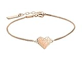 Liebeskind Berlin Damen Armband Herz Edelstahl Silber 20 cm (roségold)