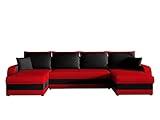 Ecksofa Kristofer U, Design Eckcouch Couch mit Schlaffunktion, DREI Bettkasten, Wohnlandschaft, Bettfunktion, U-Form Sofa, Seite Universal, Farbauswahl (Mikrofaza 0022 + Mikrofaza 0015)