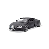 Maisto Audi R8: Originalgetreues Modellauto mit Türen und Kofferraum zum Öffnen,Maßstab 1:24, Fertigmodell, 20 cm, schwarz (531281M)