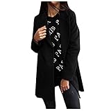 Generic Damen Mantel Trenchcoat Button Down Jacke Klassischer Warm Wickel Wintermantel Übergangsmantel mit Revers Kragen Herbst Winter Langer M