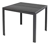 LINDER EXCLUSIV Gartentisch Aluminium Polywood Non Wood 90 x 90 cm schw