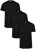 Urban s Herren Basic Regular Fit T-Shirt, Schwarz (Black/Black/Black 01168), Medium (Herstellungsgröße: M) (3er Pack)