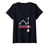 Damen Richtfest Gleichenfeier Bauleiter Einweihungsfeier Bauherrin T-Shirt mit V