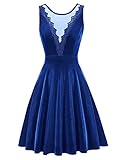 50s Kleider Rockabilly Vintage Retro Kleid cocktailkleider Royalblau a Linie Kleider CL803-4 L