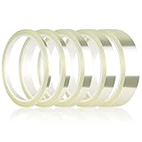 Homgaty 5 Rollen Hitzebeständiges Klebeband, Polyimid Hochtemperatur Isolierband für 3D Drucker, Sublimationsdruck, Wellenlöten (3 mm / 5 mm / 8 mm / 12 mm / 20 mm x 33 m, Transparent)