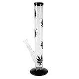 GHODT Glasbong Black Leaf 42cm 50mm 18.8 mit Kickloch und Sieb