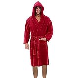 YHWW Winterbademantel,Neue Herren Winter Warme Roben Dicke Verlängerte Plüsch Schal Bademantel Kimono Home Kleidung Langarm Robe Mantel,RD,XXL