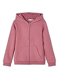 NAME IT Kids Mädchen NKFLENA LS Sweat Card WH BRU NOOS Strickjacke, Deco Rose, 134-140