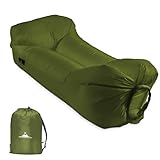 WANDERFALKE Luftsofa aufblasbares Sofa Air Lounger Lazy Bag Luftsack für Outdoor, Camping, Strand, Beach (Tiefgrün)
