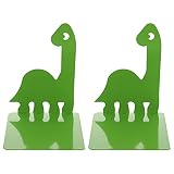 TOYANDONA Buchstützen Eisen Cartoon Dinosaurier Design rutschfest Buchhalter Regal Bookends Buchstopper für DVDs Magazine Büro Bibliothek Schul Deko 1 Paar Grü
