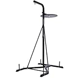 Physionics® 2 in 1 Boxsackständer - Freistehender Boxsackhalter & höhenverstellbare Punchingballplattform, mit Gewichtshaken - Boxsack- & Punchingballstation/Gestell, Fitnessgerät für Z