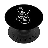 Zwei-Face Line Art Minimalismus Minimalistische abstrakte Zeichnung PopSockets mit austauschbarem PopGrip