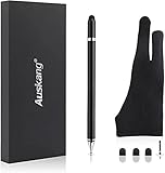 Auskang Touchscreen Stift, Eingabestift, Kugelschreiber [3 in 1] mit Zeichnenhandschuhe, Keine Batterie und Bluetooth-Verbindung erforderlich, Stylus Stift, Tablet Stift, für Tablets Smartp