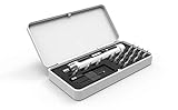 HARTOOL 15 in 1 Mini Akkuschrauber mit USB-Aufladung | Schnurloses Multitool mit Toolbox | Präzisions-DIY-Bitsatz-Werkzeugkoffer | 4V Li-on Akku 2 Drehrichtungen LED magnetische Aug