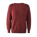 ZYYM Damen Strickpullover Winter Langarm Pullover Rundhals Lose Mode Sweatshirt Elegant Sweatshirt Grobstrick Sweater Winterpullover Damen Rundhals Einfarbiger Pullover Lose Gestrickte Lang