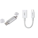 Hama 32GB USB-Speicherstick mit USB-3.0 & USB-3.1-Type-C (Doppel USB-Stick) & Amazon Basics - Adapterkabel, USB-Typ-C-Stecker auf USB-Buchse, USB 3.1, 1. Generation, Weiß