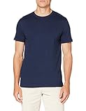 Hackett Herren Linen Blend Tee T-Shirt, Blau (Navy 595), Large (Herstellergröße: L)