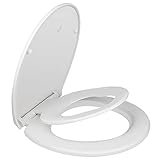 Homewit Familien Toilettendeckel WC Sitz mit Absenkautomatik Oval universal WC Deckel Klodeckel Toilettenbrille für Kinder und Erwachsene, abnehmbare Kindersitz, Topfix, Schnellverschluß