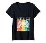 Damen Level Complete Gaming Controller 6 Geburtstag Geschenk Gamer T-Shirt mit V