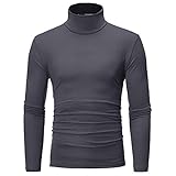 ileibmaoz Sweatshirt Pullover Rollkragenpullover Für Herren Einfarbig Schmaler Elastischer Dünner Pullover Herren Rollkragenpullover Herren Strickpullover Herren 3Xl90-100Kg Dunkelg