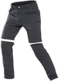 Cycorld Herren Wanderhose Outdoorhose, Atmungsaktiv Stretch Herren Trekkinghose mit 5 Tiefe Taschen (Dunkelgrau, L)
