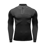Kompressionsshirts Herren Tight Quick Dry Stretch Rollkragen Herren T-Shirts Gym Fitness Workout Herren Muscle Shirts Herren Sportshirt B-Black M