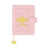 Aufzeichnen Bear Bear Handbuch Fans spezielle Notebook-Checkered Schedule Cute Geschenke Handbuch Cloth-Plan das Herz des Mädchens Grid Record Book Multifunktionale Card Case tragbar ( Color : Pink )