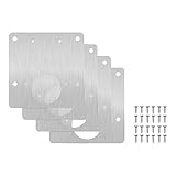 4 Stück Scharnier-Reparaturplatte, Scharnier Reparatur Klammern, Küchenschranktür-Kit mit Loch, Edelstahl-Flachbefestigungsklammern mit Schrauben für Schranktü