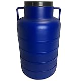 BAUPROFI Weithals-Fass 60 Liter blau Öffnung 19 cm mit Deckel und Griffen (lebensmittelecht)